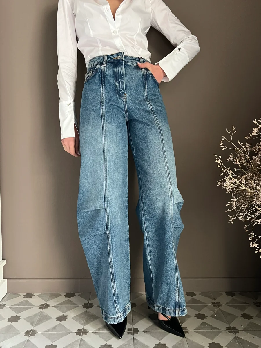 Pantalone denim wide leg “Architectural” - immagine 9