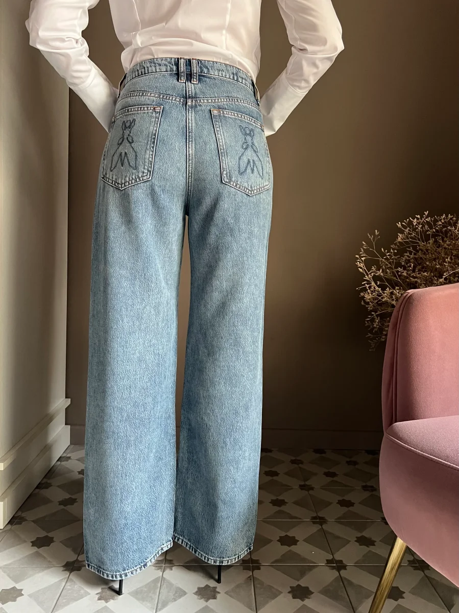 Pantalone denim wide-leg New Warm Blue Wash - immagine 6