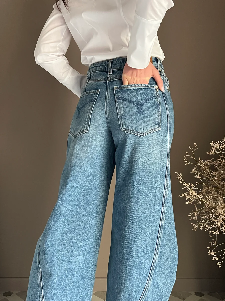 Pantalone denim wide leg “Architectural” - immagine 6