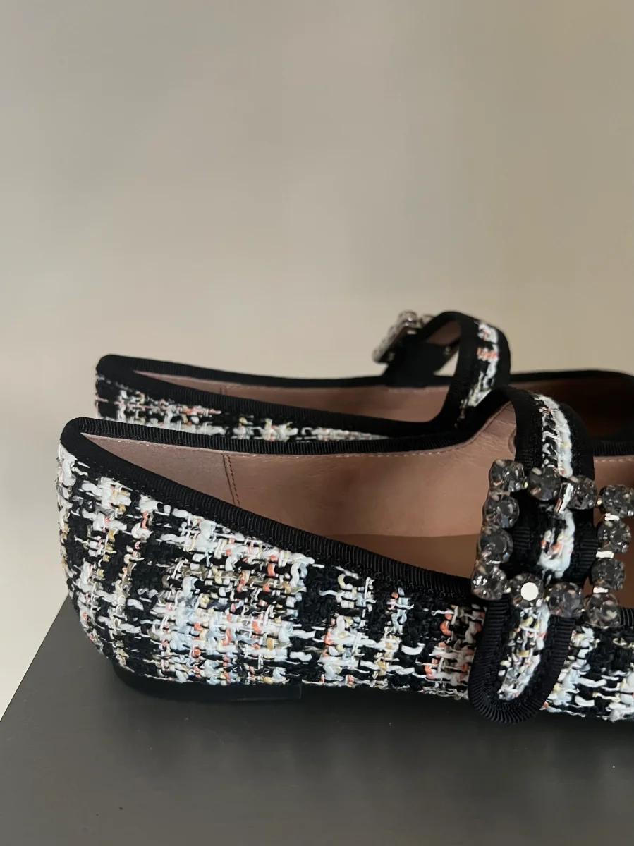 Scarpa in Tweed con fibbia in strass - immagine 8