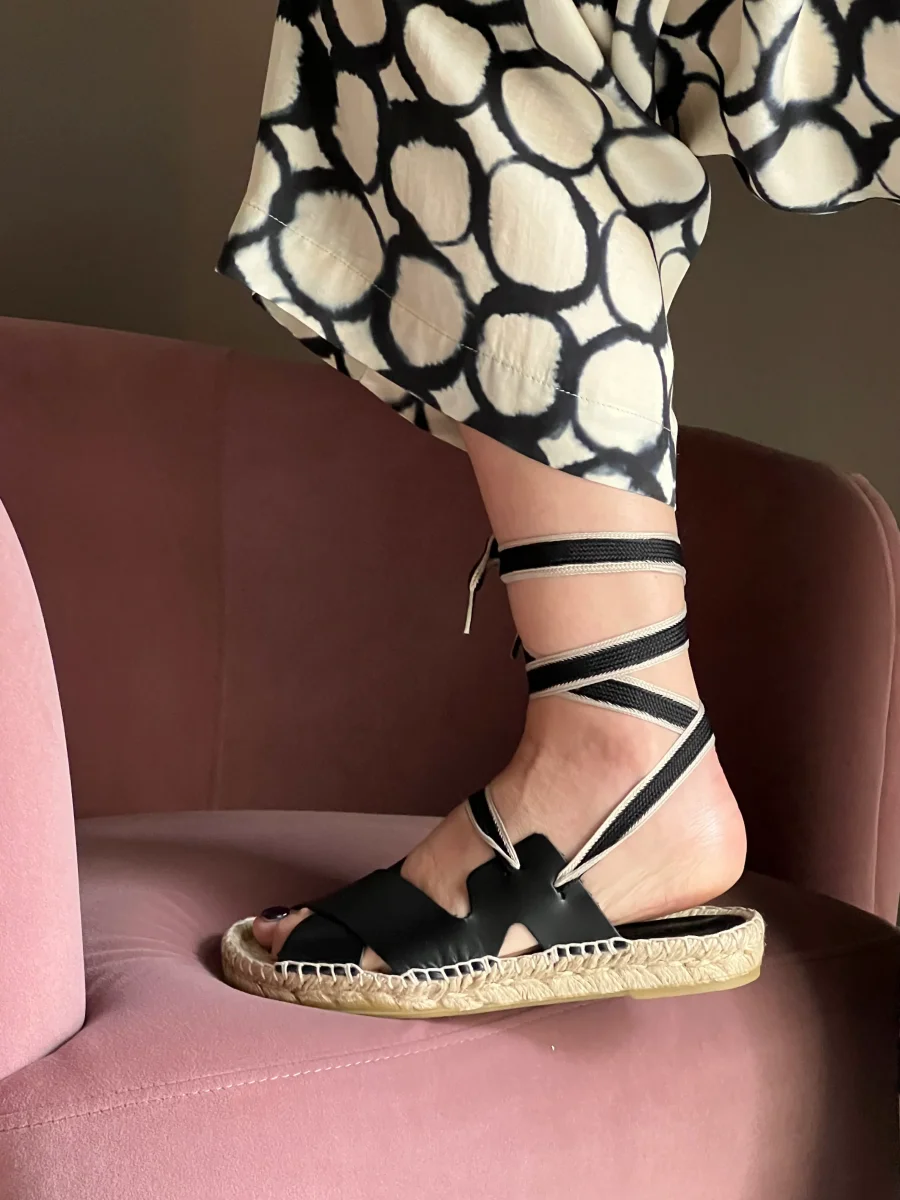 Sandalo espadrillas in pelle - immagine 5