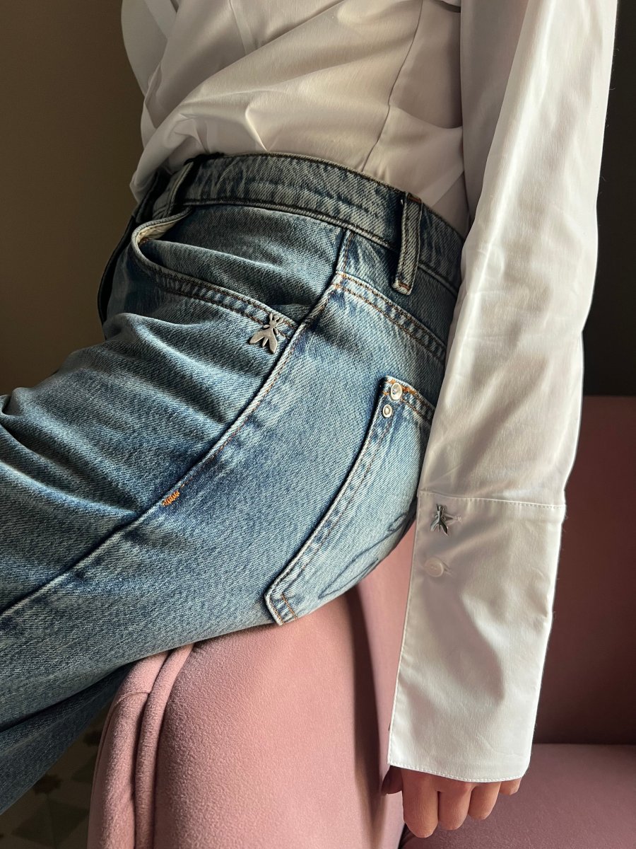 Pantalone denim wide-leg New Warm Blue Wash - immagine 7
