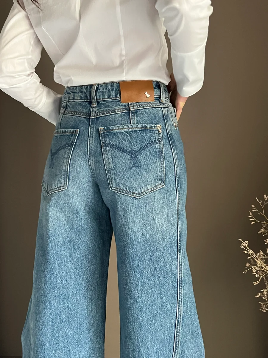 Pantalone denim wide leg “Architectural” - immagine 5