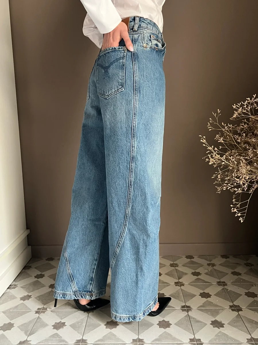 Pantalone denim wide leg “Architectural” - immagine 7