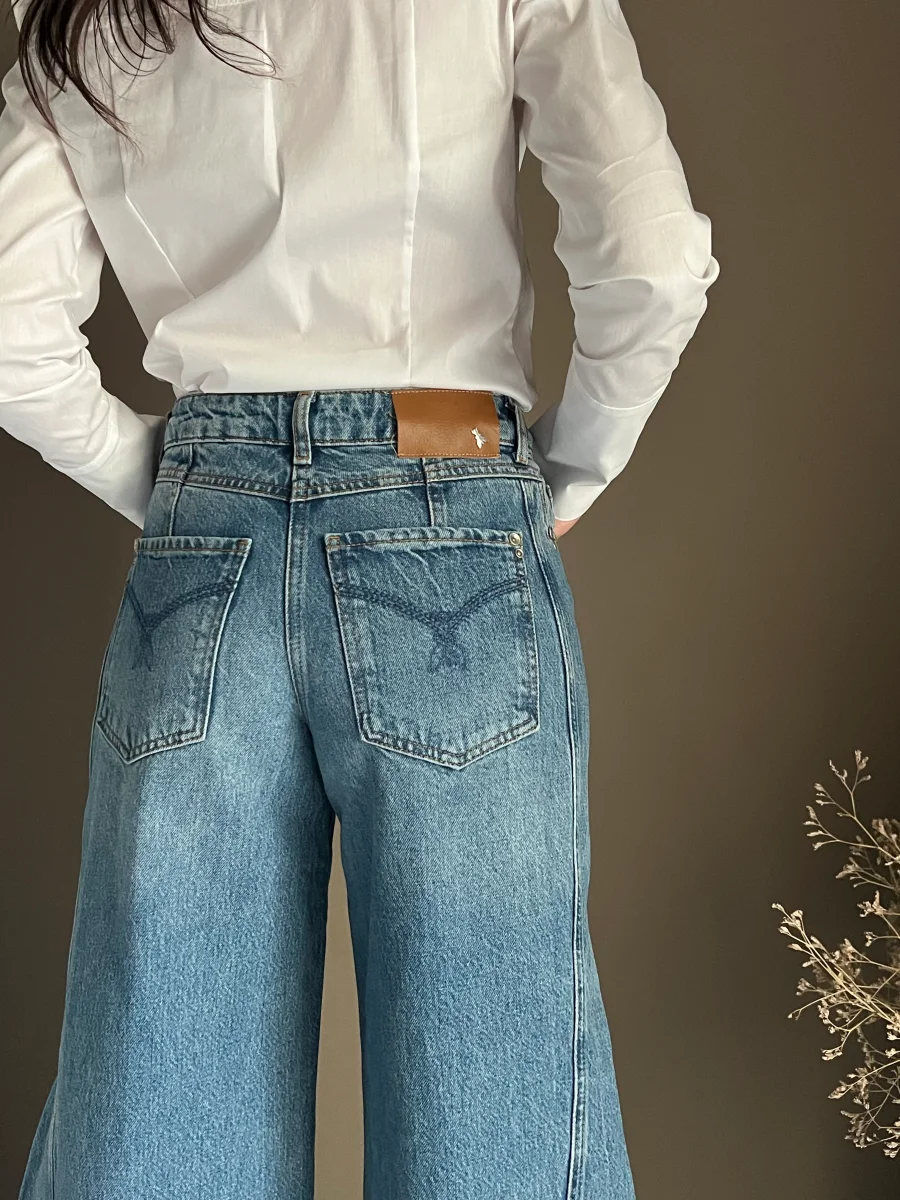 Pantalone denim wide leg “Architectural” - immagine 3