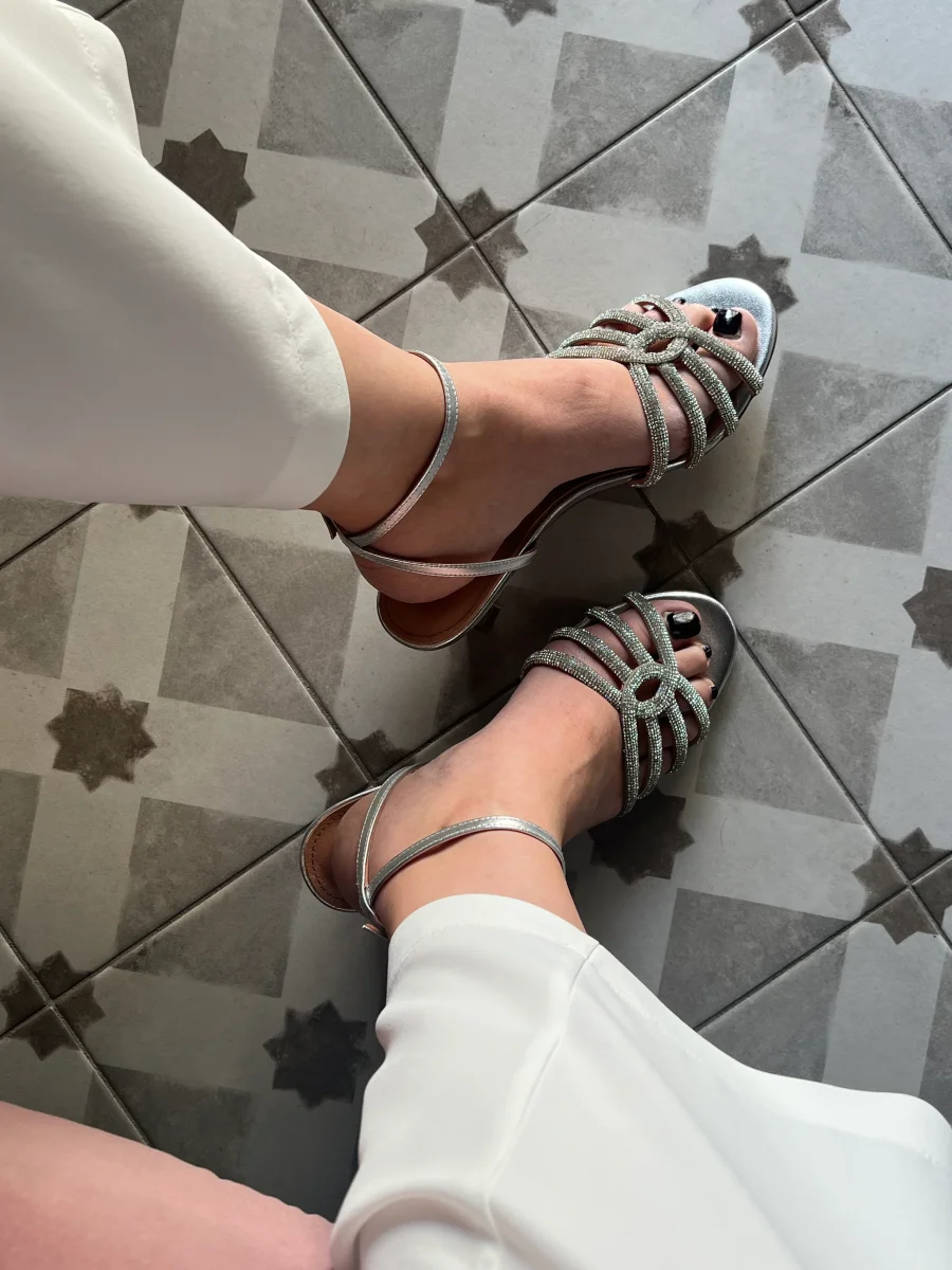 Sandalo gioiello tacco 7cm - immagine 3