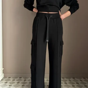 Pantalone cargo in felpa