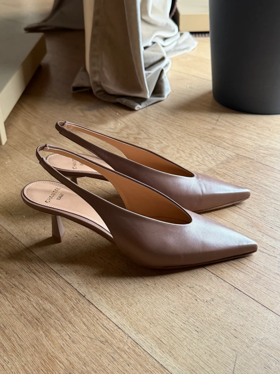 Slingback nude in capretto - immagine 4