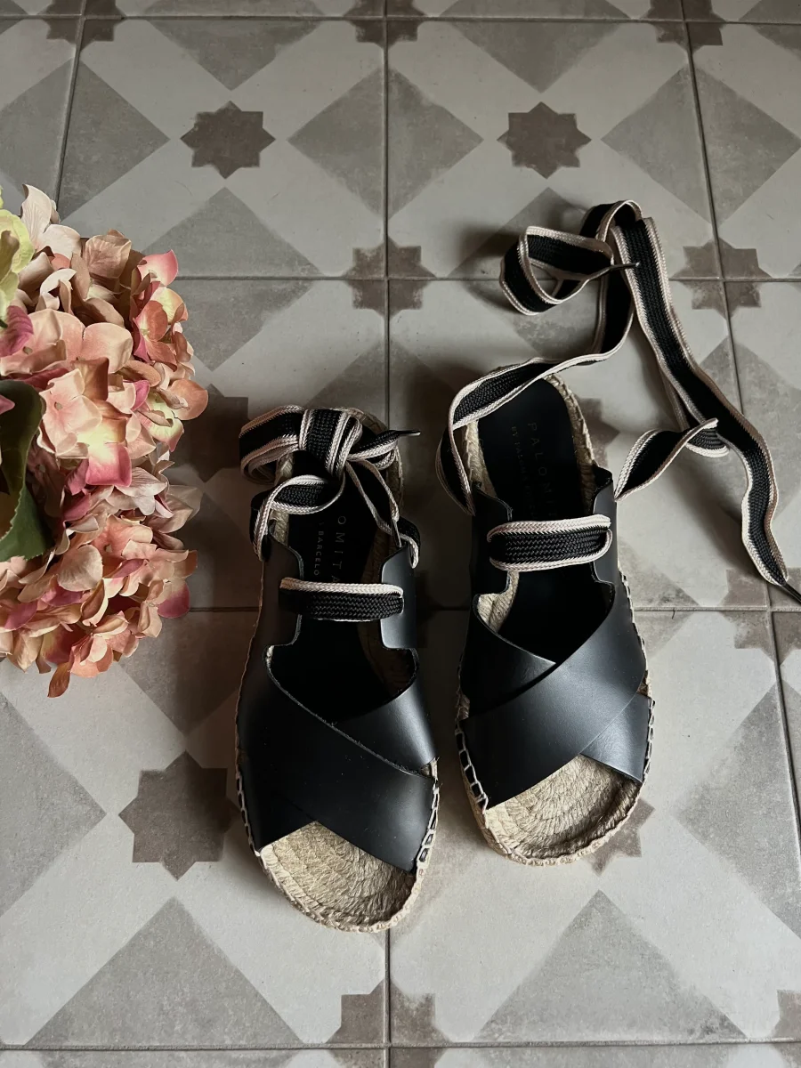 Sandalo espadrillas in pelle
