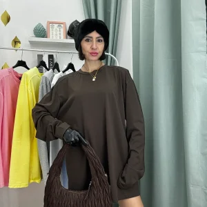 Maglia Longsleeve Donna Just West in Cotone 100% con Spalline Strutturate