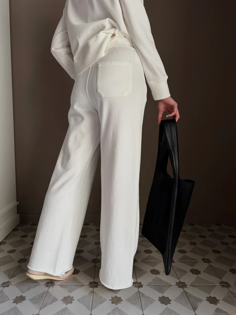 Pantalone in felpa neve wide-leg - immagine 5