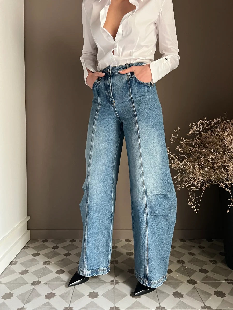 Pantalone denim wide leg “Architectural” - immagine 2