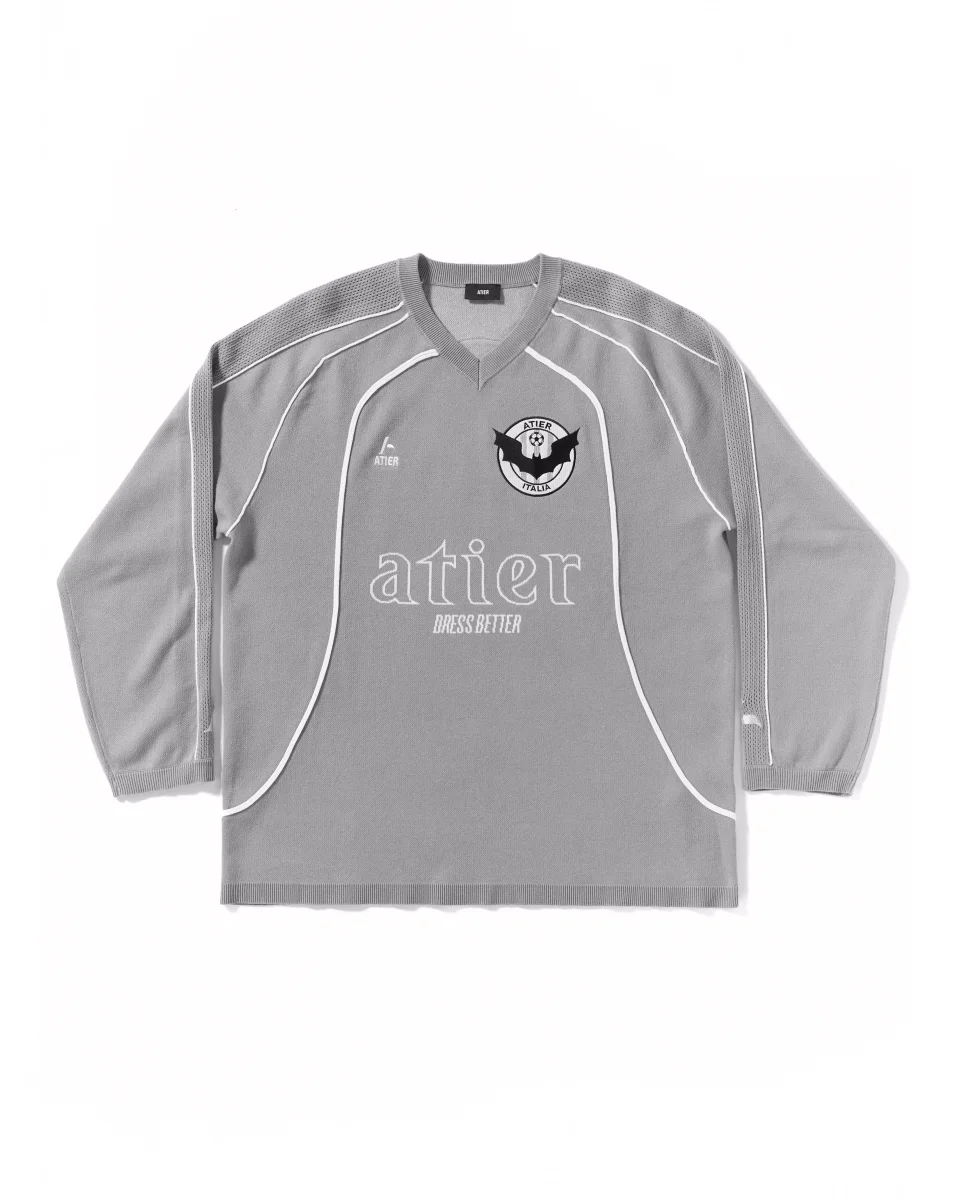 Maglia "Soccer" jacquard con ricami in 100% cotone