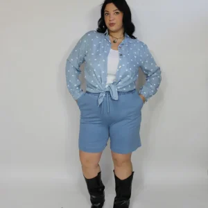 Bermuda effetto Denim Chiaro (M/XXL)