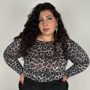 Maglia Misto cashmere Leopardata