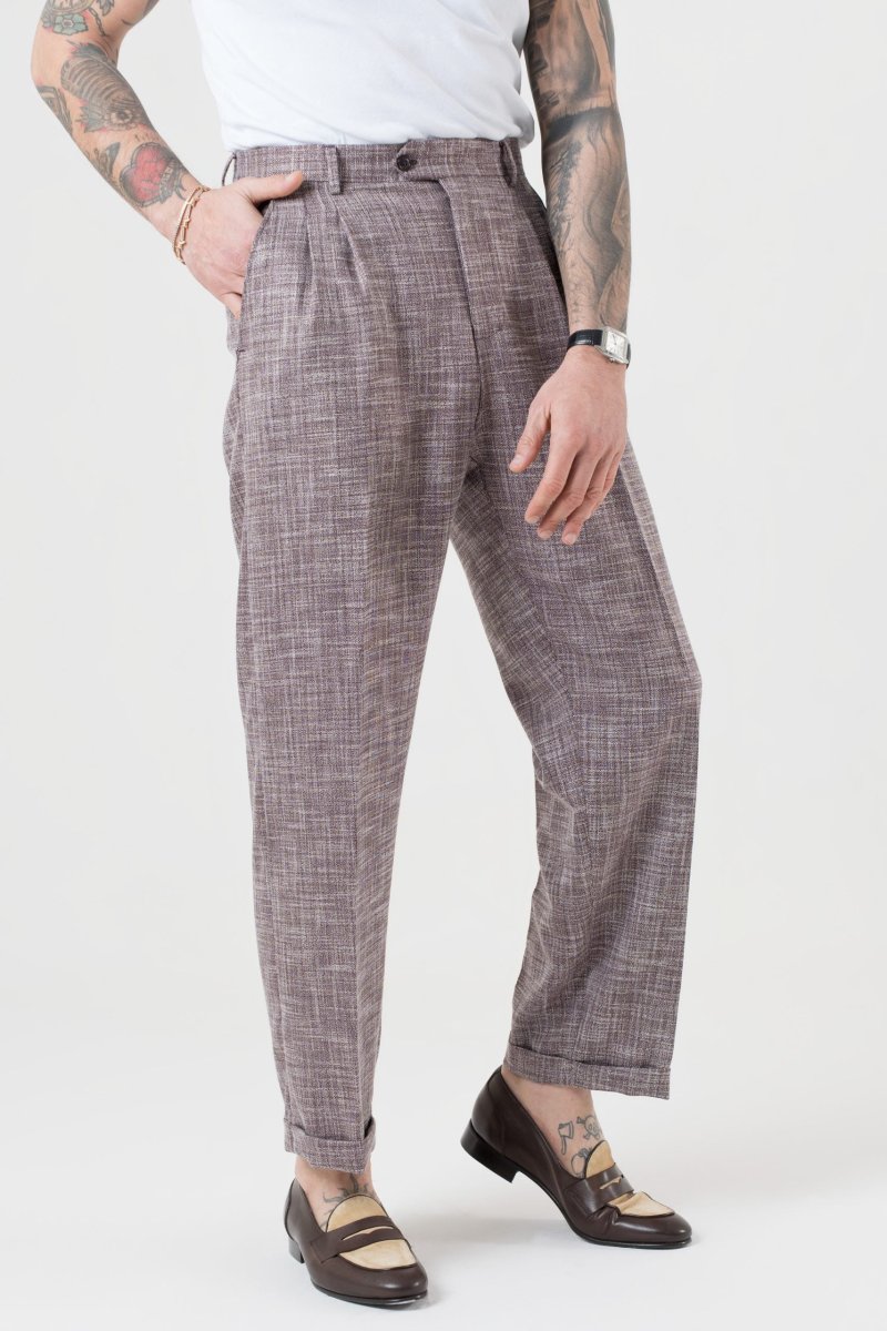 Pantalone Fondo Ampio con Passanti Melangiato Cola - immagine 4