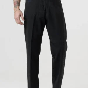 Jeans Vita Alta Fondo Ampio Nero
