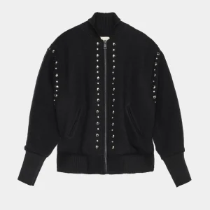 Bomber In Panno Con Borchie