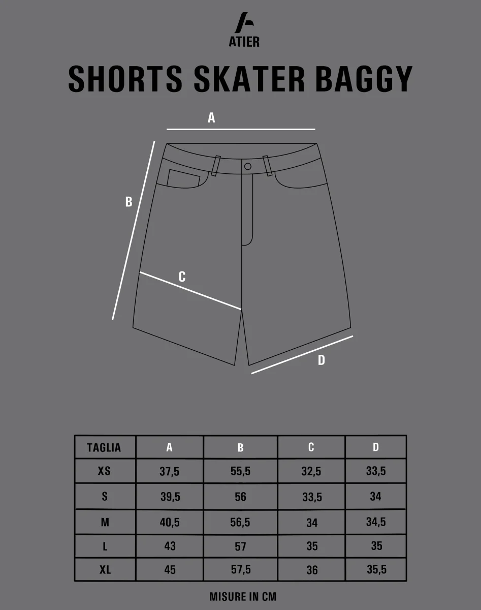 Shorts Skater baggy (cuciture nere) - immagine 6