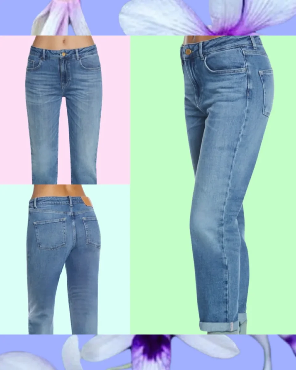 Jeans "Regular Fit". Jeans denim resistente a gamba dritta vita media e chiusura con zip e bottone - immagine 3