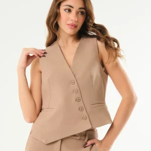 Gilet con chiusura diagonale